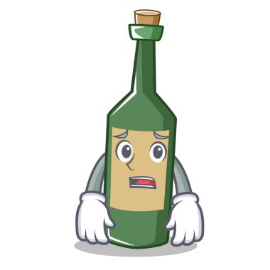 Yazık ki şarap şişesi karakter karikatür