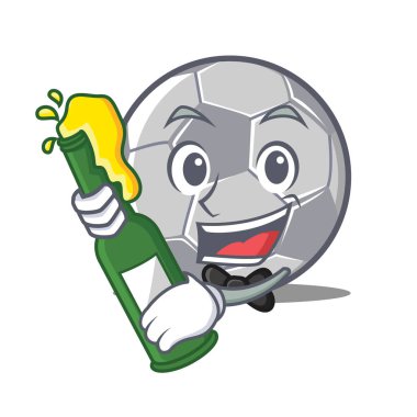 Şişe futbol karakter karikatür tarzı ile