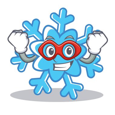 Süper kahraman kar tanesi karakter karikatür tarzı