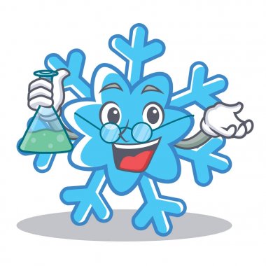 Profesör kar tanesi karakter karikatür tarzı