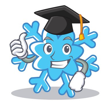 Mezuniyet kar tanesi karakter karikatür tarzı