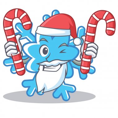 Santa şeker kar tanesi karakter karikatür tarzı ile