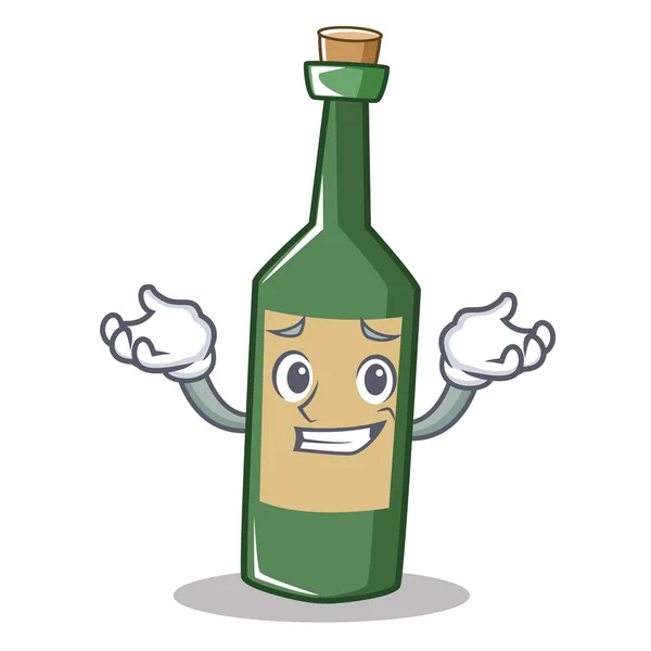 Sourire personnage bouteille de vin dessin animé — Image vectorielle