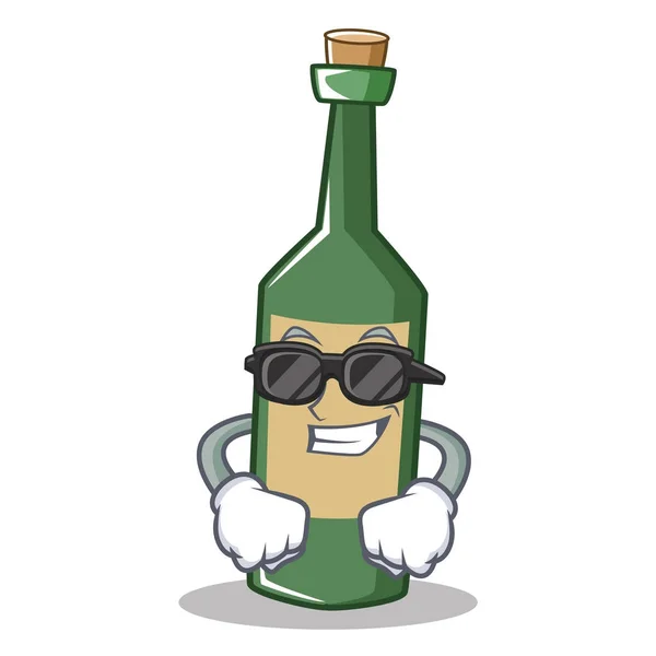 Super cool Weinflasche Charakter Cartoon — Stockvektor