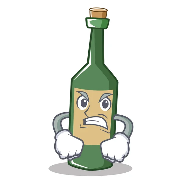 Rozzlobený láhev vína znakové karikatury — Stockový vektor