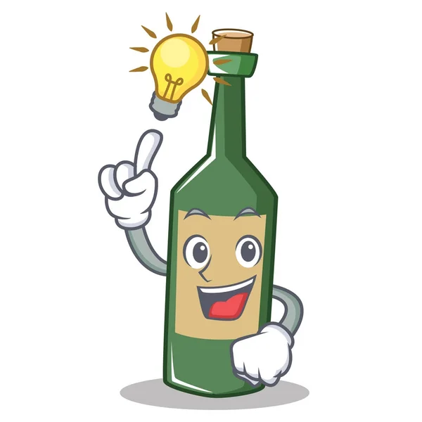 Έχετε μια ιδέα μπουκάλι κρασί χαρακτήρα κινουμένων σχεδίων — Διανυσματικό Αρχείο