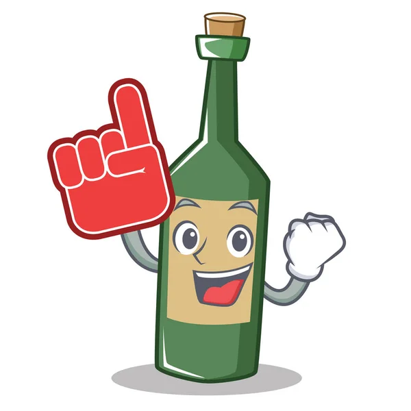 Pianki palec butelka charakter kreskówka — Wektor stockowy