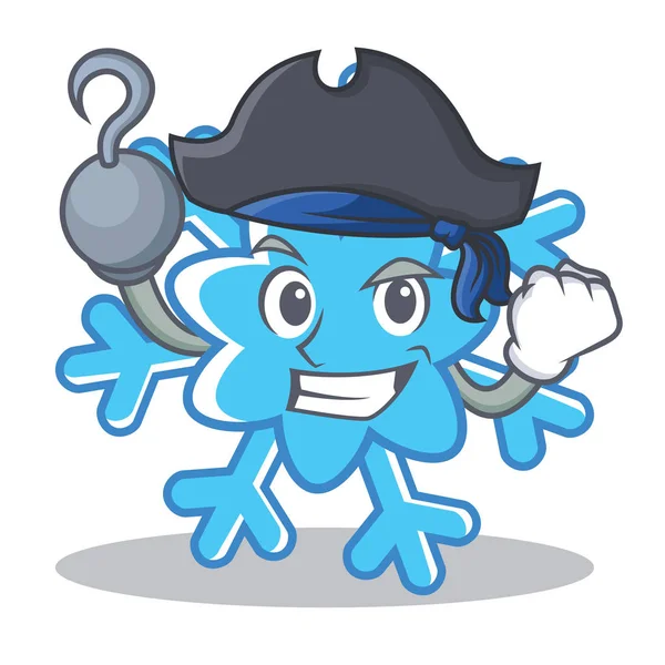 Pirata fiocco di neve personaggio stile cartone animato — Vettoriale Stock