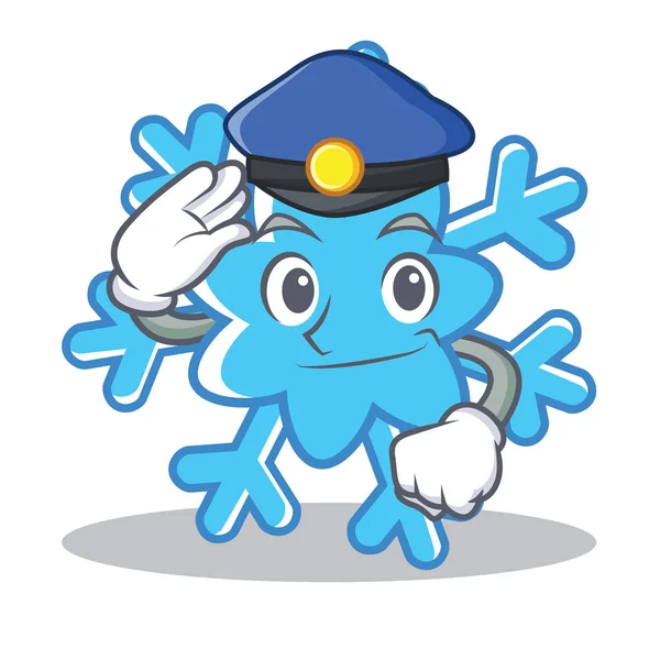 Polis kar tanesi karakter karikatür tarzı