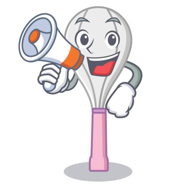 Megafon çırpma teli karakter karikatür tarzı ile