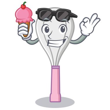 Ice cream çırpma teli karakter karikatür tarzı ile