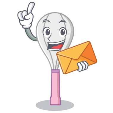 Zarf çırpma teli karakter karikatür tarzı ile