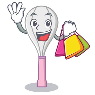 Çırpma teli karakter karikatür tarzı alışveriş