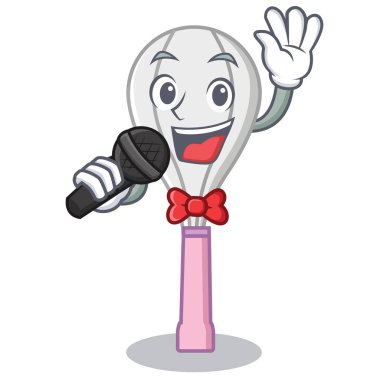 Şarkı çırpma teli karakter karikatür tarzı