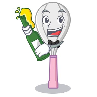 Bira çırpma teli karakter karikatür tarzı ile