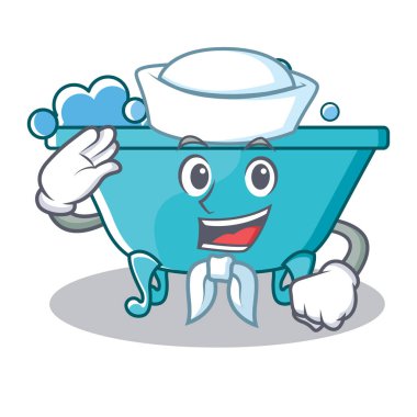 Denizci küvet karakter karikatür tarzı