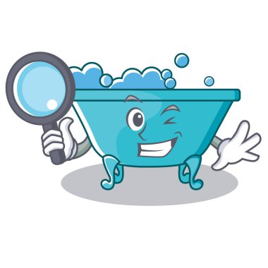 Dedektif küvet karakter karikatür tarzı