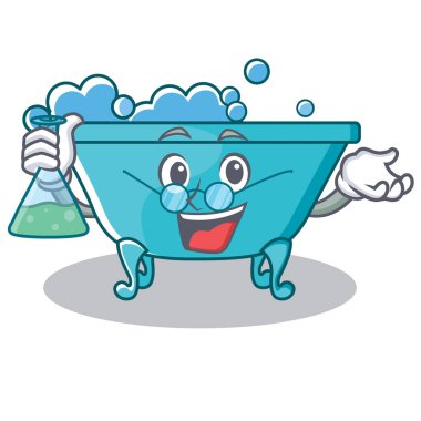 Profesör küvet karakter karikatür tarzı