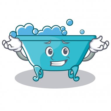 Sırıtan küvet karakter karikatür tarzı