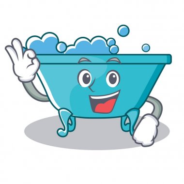 Küvet karakter karikatür tarzı Tamam