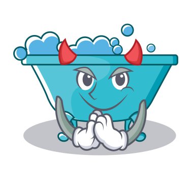 Şeytan küvet karakter karikatür tarzı