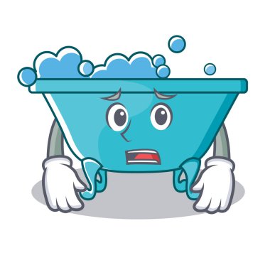 Korkarım küvet karakter karikatür tarzı