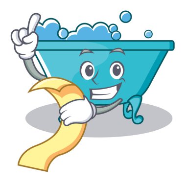 Menü küvet karakter karikatür tarzı ile