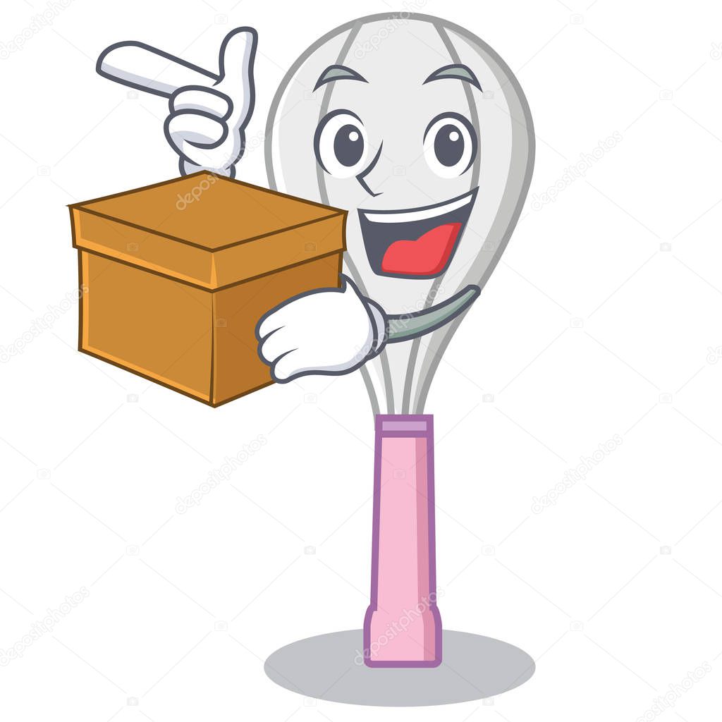 With box whisk character cartoon style