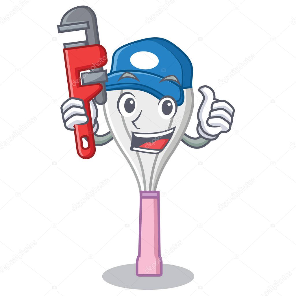 Plumber whisk character cartoon style
