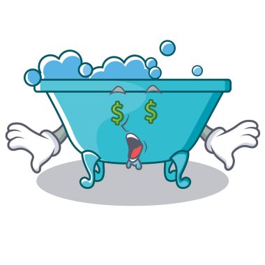 Para göz küvet karakter karikatür tarzı