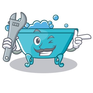 Mekanik küvet karakter karikatür tarzı