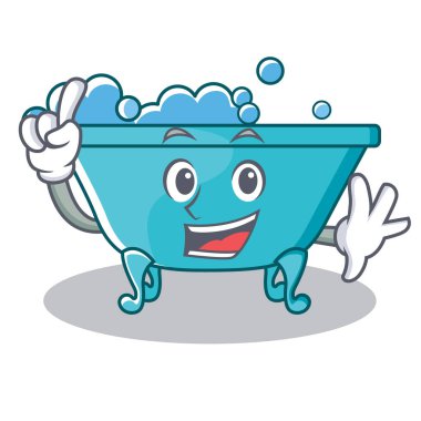 Parmak küvet karakter karikatür tarzı