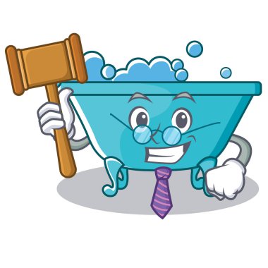 Yargıç küvet karakter karikatür tarzı