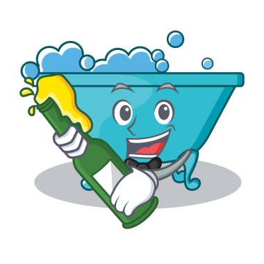 Bira küvet karakter karikatür tarzı ile