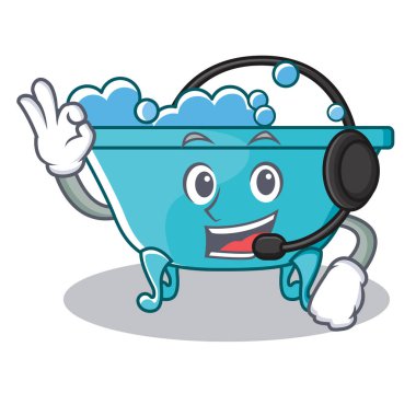 Kulaklık küvet karakter karikatür tarzı ile