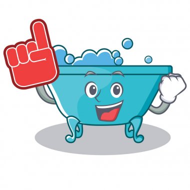 Köpük parmak küvet karakter karikatür tarzı