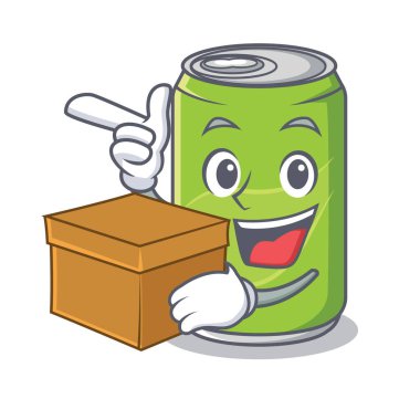 Kutu meşrubat karakter karikatür ile