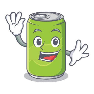 Meşrubat karakter karikatür sallayarak