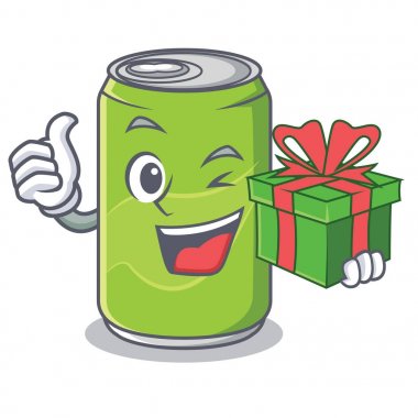 Hediye meşrubat karakter karikatür ile