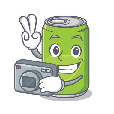 Fotoğrafçı meşrubat karakter karikatür