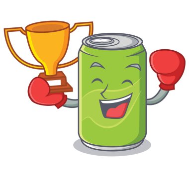 Boks şampiyonu meşrubat karakter karikatür