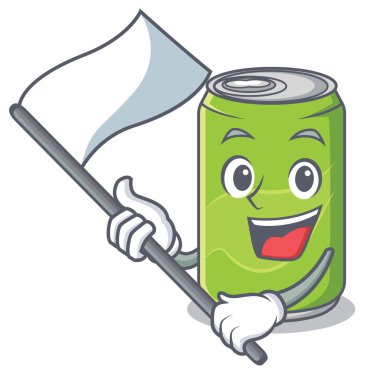 Bayrak meşrubat karakter karikatür ile