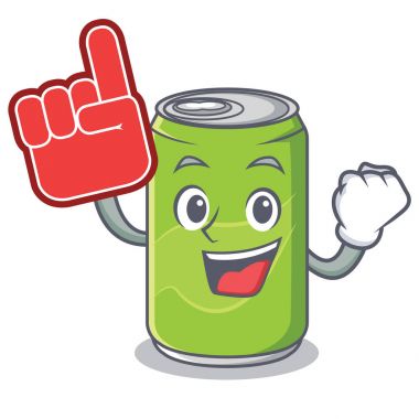 Köpük parmak meşrubat karakter karikatür