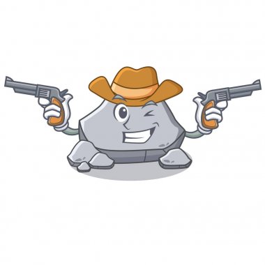 Kovboy taş karakter karikatür tarzı