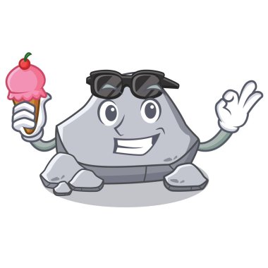 Dondurma taş karakter karikatür tarzı ile