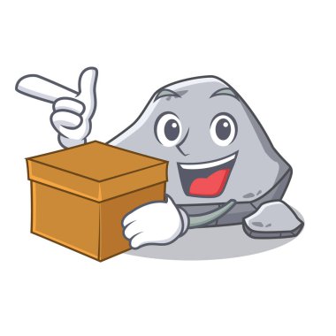 Kutusu taş karakter karikatür tarzı ile