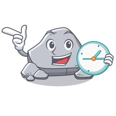 Saat taş karakter karikatür tarzı ile