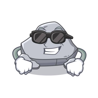 Süper cool taş karakter karikatür tarzı