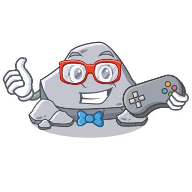 Oyun taş karakter karikatür tarzı