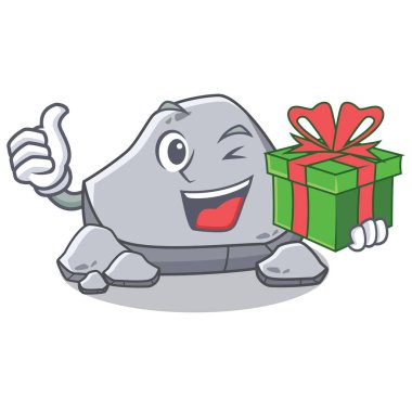 Hediye taş karakter karikatür tarzı ile